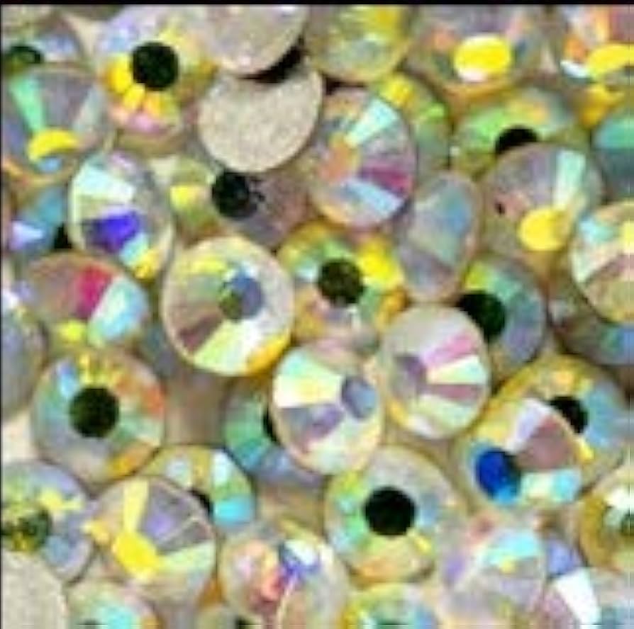 ガラス製ラインストーン オーロラ クリスタル ネイルパーツ ネイル デコ用 ストーン ネイルパーツ オーロラ 大容量 クリア 立体 12種類 ネイル